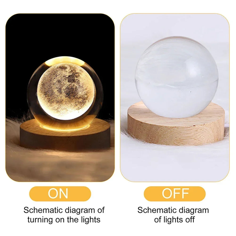 GalaxyGlow 3D Crystal Lamp Night Light ATHLEXES
