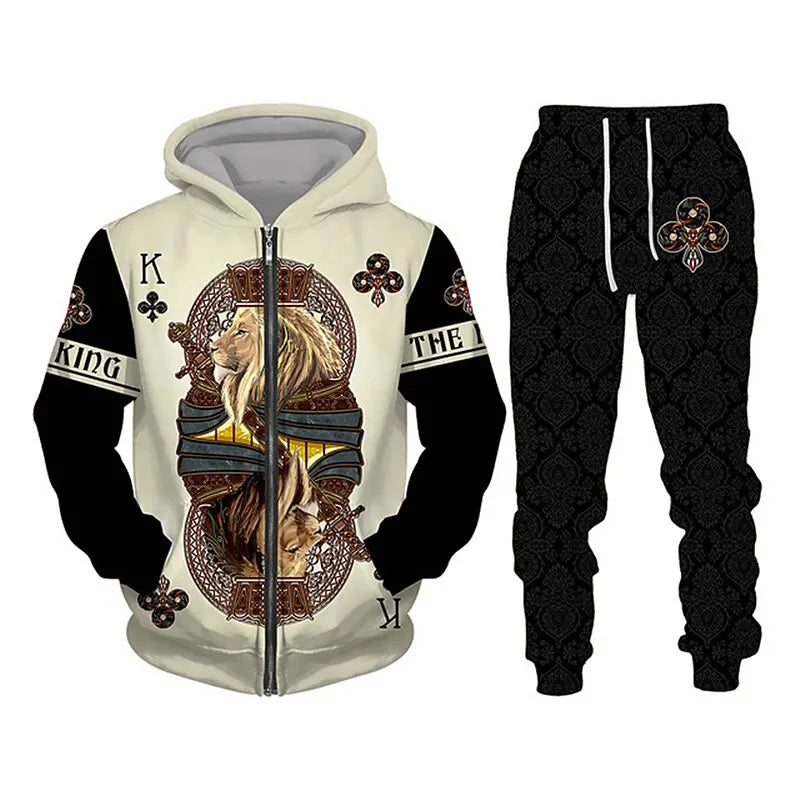 3D Lion Graphic Hoodie Tracksuit ATHLEXES