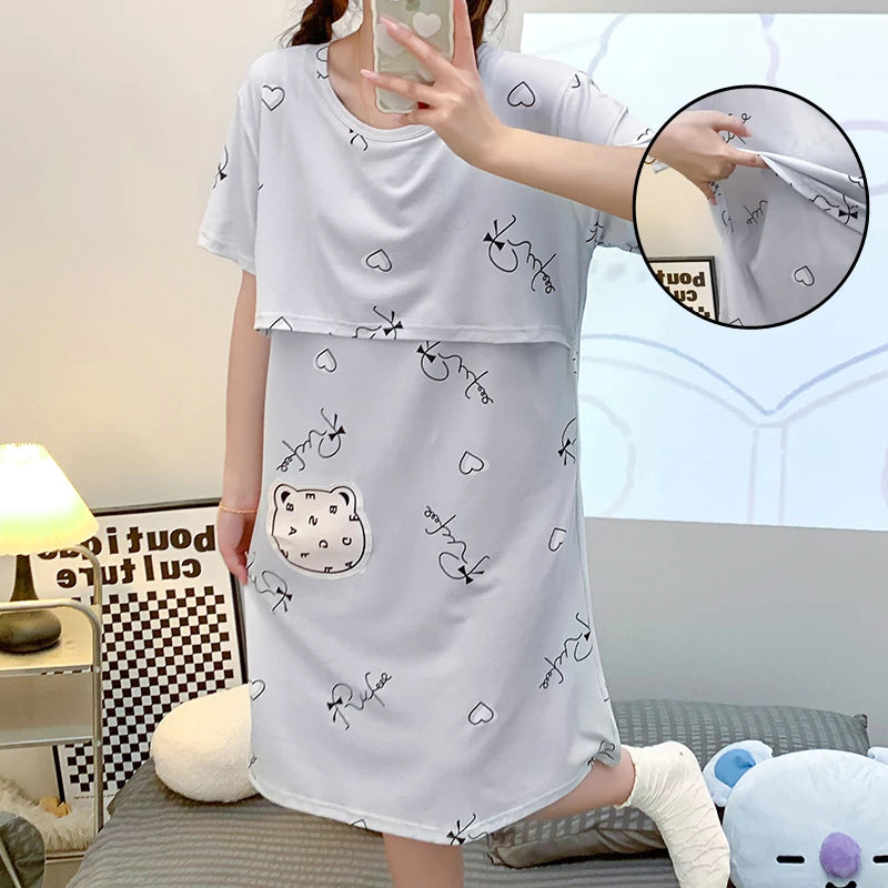 Korean Style Maternity Nursing Nightgown ATHLEXES