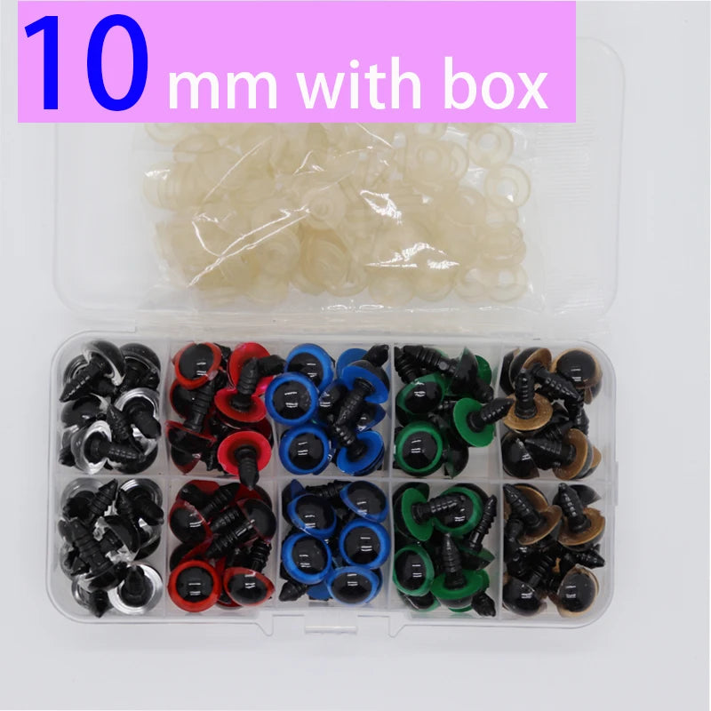 100pcs Mixed Size Plastic Safety Eyes for DIY Crochet Doll &Toy Accessories ATHLEXES