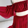 Elegant Maternity Off Shoulder Chiffon Dress ATHLEXES
