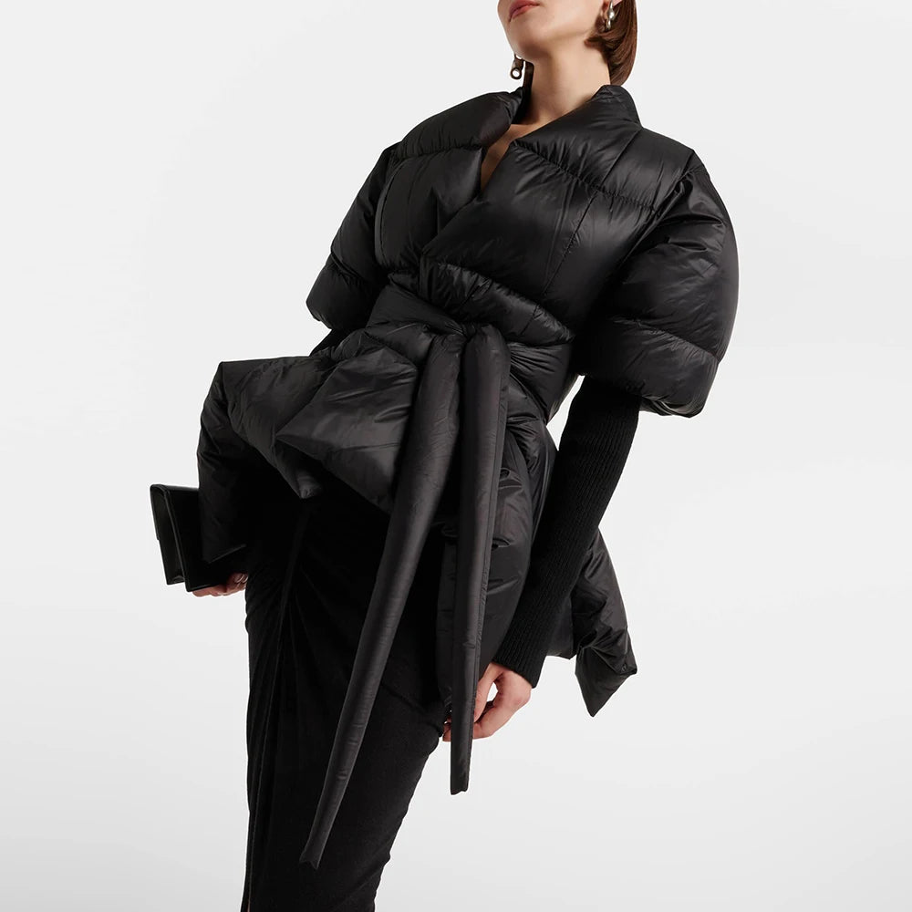Chic Lace Up Cotton Tunic Coat for Women ATHLEXES