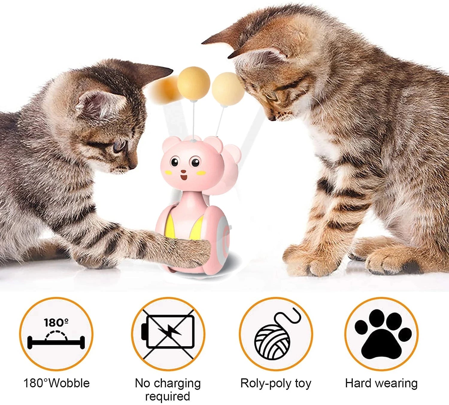 Cat Interactive Feather Toys Pet Bumbler Funny Toy Interactive Cats Toys Cat Rolling Teaser Feather Wand Toys Rotating Ball ATHLEXES