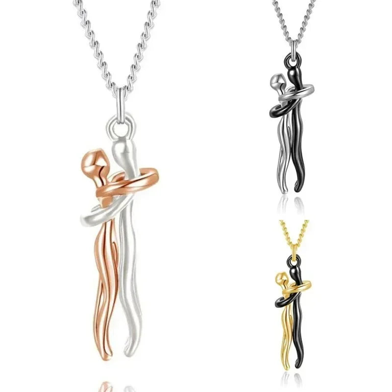 Hugging Pendant Choker Necklace for Couples ATHLEXES
