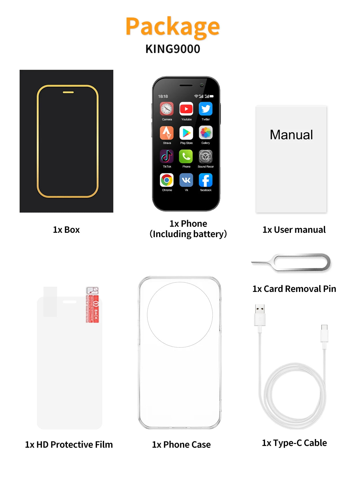 SERVO KING 9000 Mini Smartphone with Face Unlock ATHLEXES