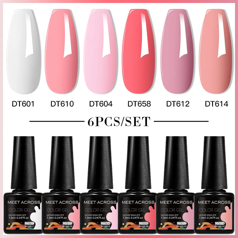 NailArt Pro 6pc UV Gel Polish Kit for Manicure ATHLEXES