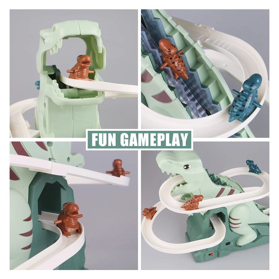DinoSlide Music Toy Set with Puzzle Cars ATHLEXES