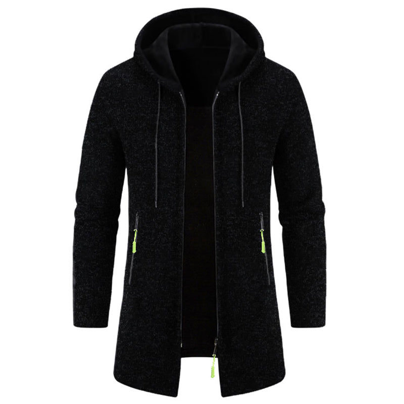 Urban Luxe Zippered Hoodie: Oversized Black Winter Sweatwear ATHLEXES