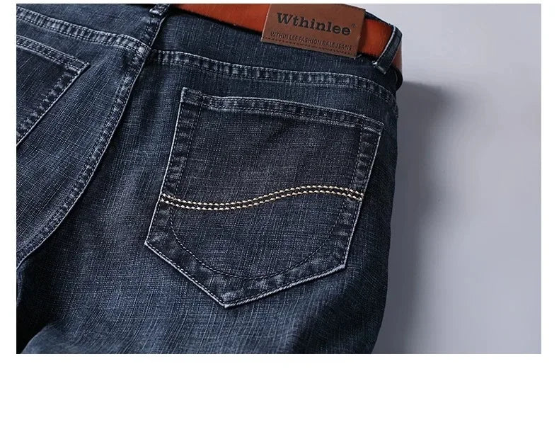 Classic Blue Black Stretch Denim Jeans for Men ATHLEXES