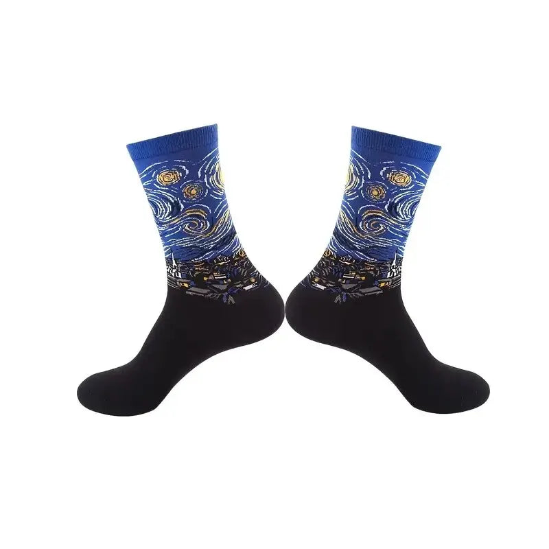 Van Gogh Inspired Retro Art Socks for Men ATHLEXES