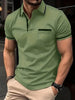Luxe Lapel Solid Color Men's Short Sleeve Polo ATHLEXES