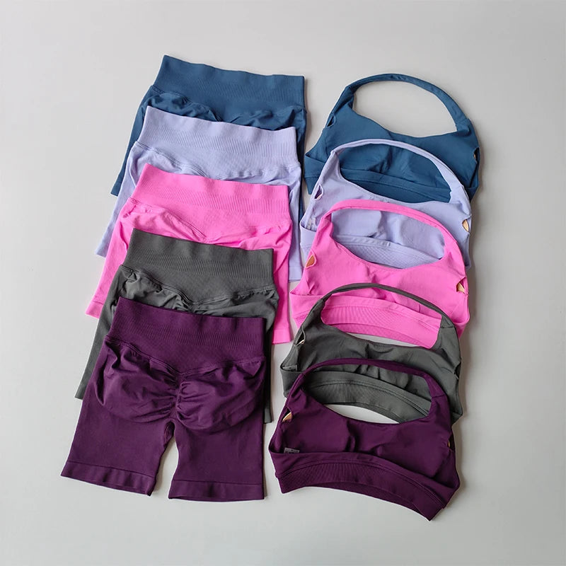 PeachFit High Waist Yoga Bra and Shorts Set ATHLEXES