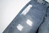 Retro Spliced Denim Trousers for Trendy Couples ATHLEXES