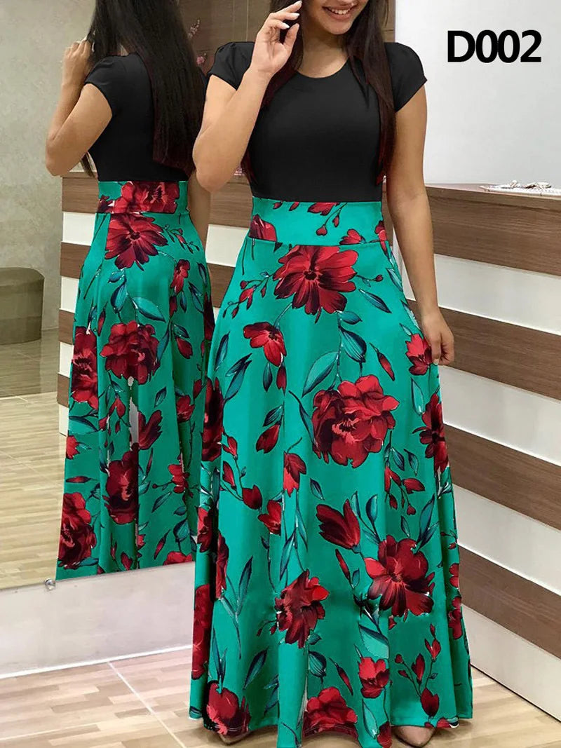 Boho Bliss Floral Maxi Dress for Summer ATHLEXES