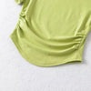 Harajuku Ruched Side Cotton Crew Neck Tee ATHLEXES
