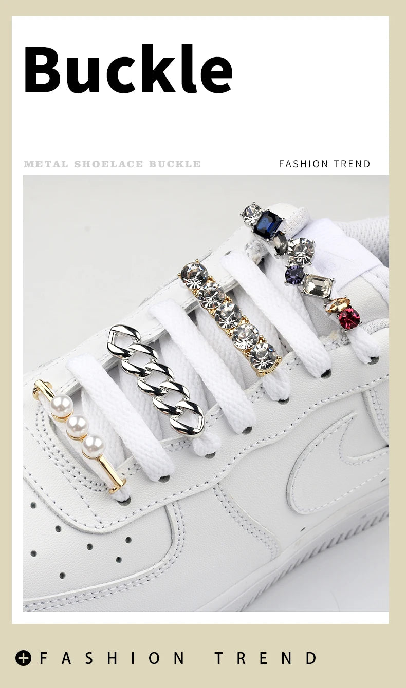 GlamLace Pearl Rhinestone Shoelace Buckle Charm Accessories ATHLEXES