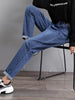 Chic Elastic High Waist Baggy Harem Jeans for Women ATHLEXES