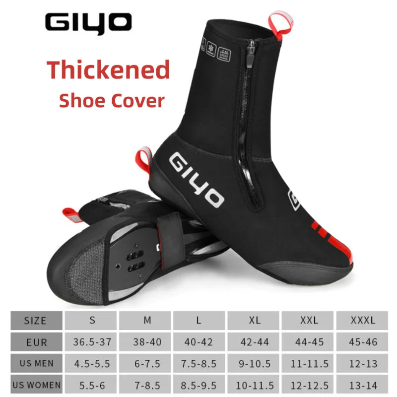 GIYO Windproof Waterproof Fleece Cycling Shoe Covers for All Seasons ATHLEXES