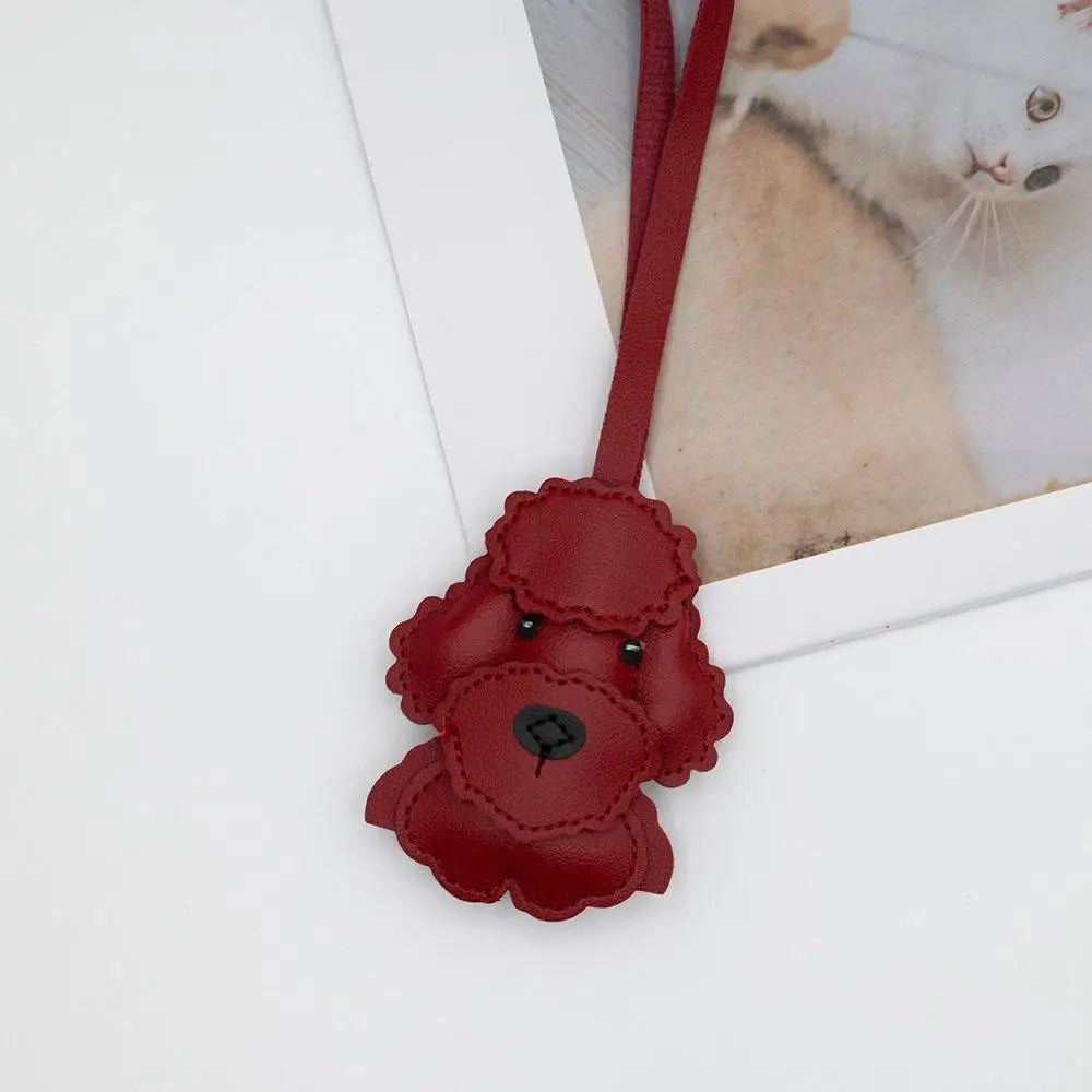 Colorful Teddy Dog Leather Keychain Pendant ATHLEXES