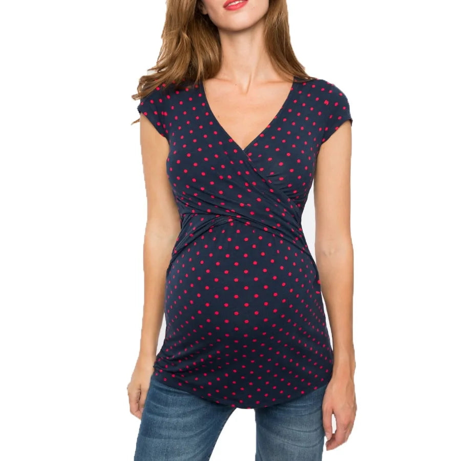 Chic Dot Nursing Tee for Moms Plus Size S-2XL ATHLEXES