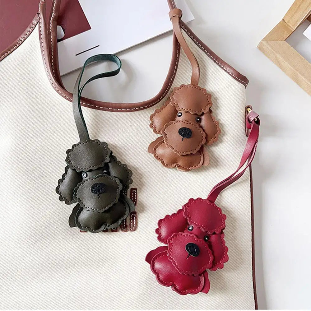 Colorful Teddy Dog Leather Keychain Pendant ATHLEXES