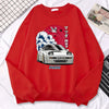 Japanese Crane Sunset Fleece Pullover Sweatshirt ATHLEXES