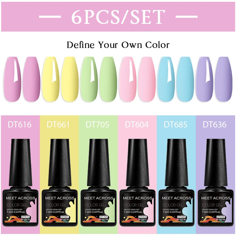 NailArt Pro 6pc UV Gel Polish Kit for Manicure ATHLEXES
