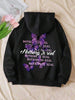 Chic Butterfly Print Fleece Hoodie for Women ATHLEXES