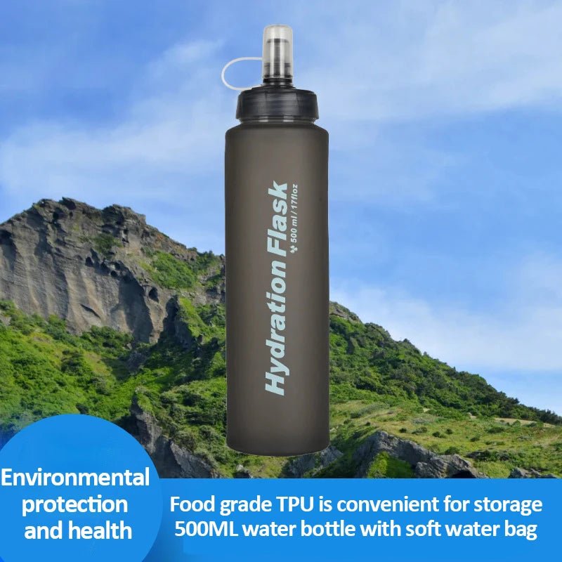 HydraFlex 500ML Folding Sports Water Bottle ATHLEXES