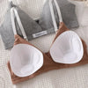 Women Cotton Bra Set Sexy Briefs Low Waist Panties Wire Free Bralette Lingerie Set ATHLEXES