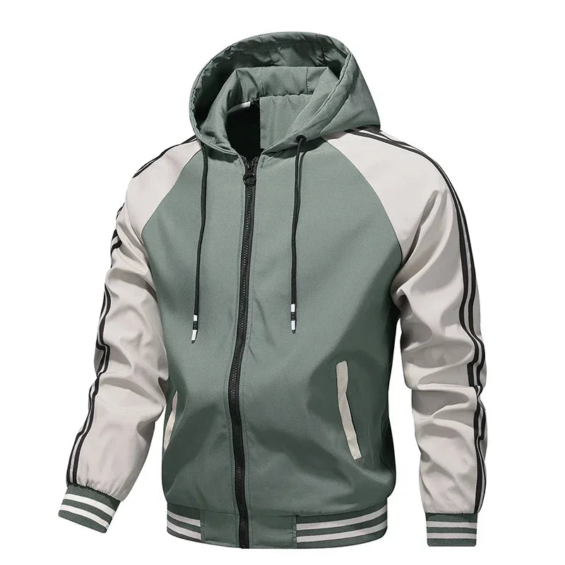 Vibrant Spring Color Block Hoodie Jacket for Men ATHLEXES