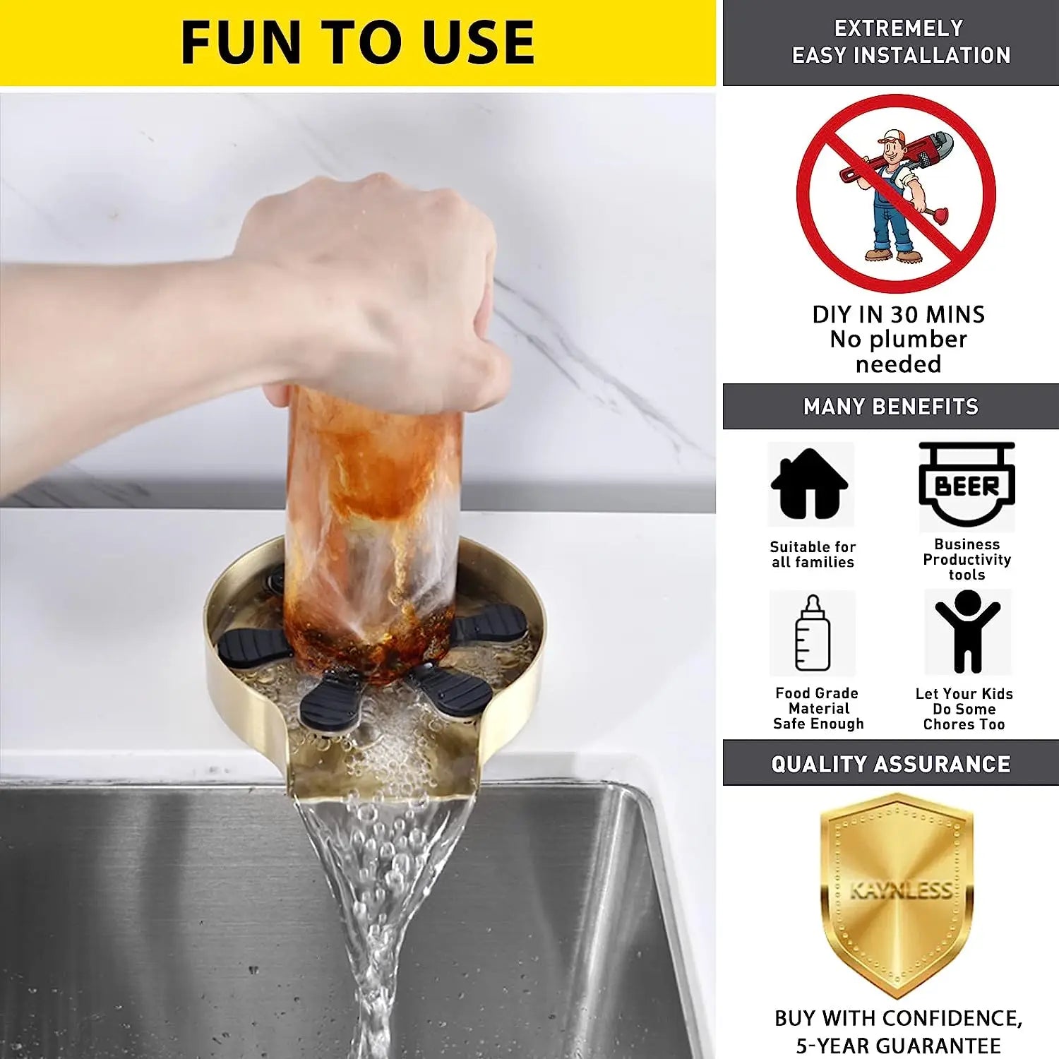 EcoClean Stainless Steel Cup Rinser ATHLEXES
