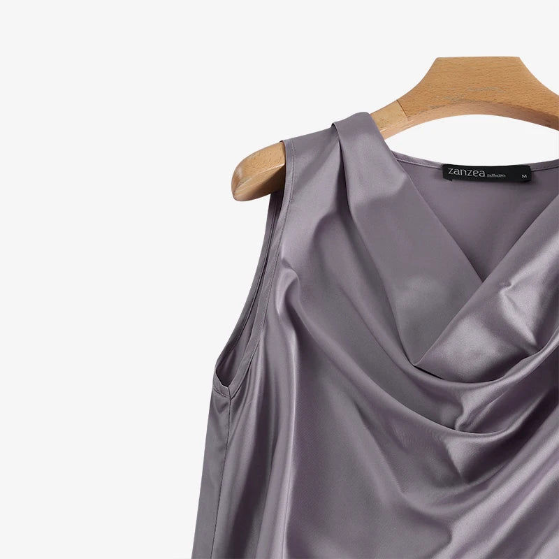 SilkCowl Elegant Satin Tank Top for Women ATHLEXES