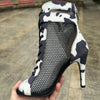 Hollow Mesh Peep Toe Stilettos: Summer High Heel Fashion ATHLEXES