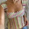 Cottage Y2K Aesthetic Bow Trim Milkmaid Crop Top ATHLEXES