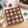 Champagne Gold & Red Glitter Xmas Ball Set 16pcs ATHLEXES