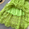 Chic French Lace Ruffle Dress for Women ATHLEXES