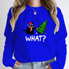 Cozy Christmas Black Cat Sweatshirt for Women O-Neck Pullover ATHLEXES