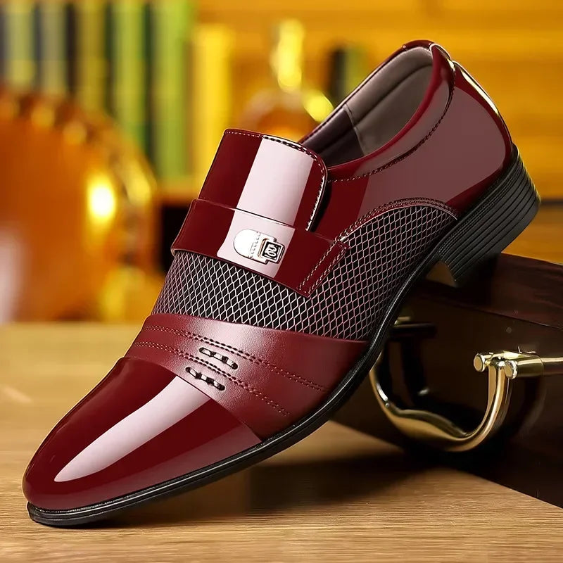 Classic Black Pointed Toe Leather Loafers for Men ATHLEXES