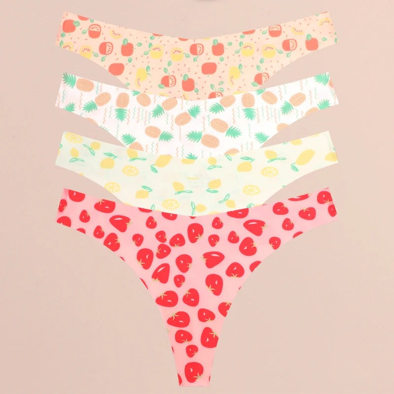 FINETOO 4Pcs Ultra Soft Leopard Print Thongs Comfort Lingerie ATHLEXES