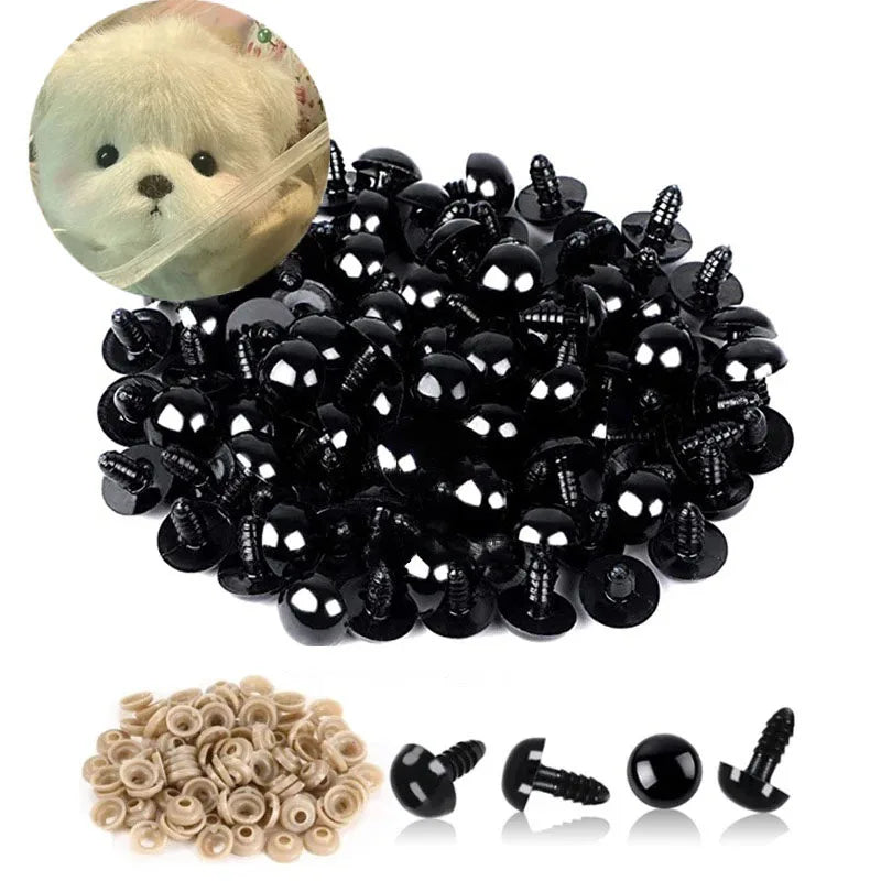 100pcs Mixed Size Plastic Safety Eyes for DIY Crochet Doll &Toy Accessories ATHLEXES