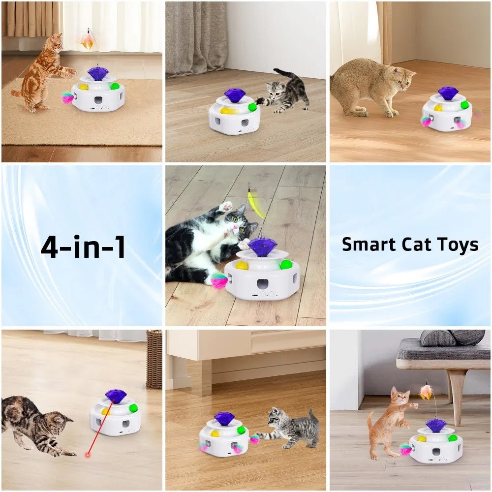 Electric Cat Toy with USB Charging, 360 Rotating, Interactive Puzzle, Intelligent Pet Items, Teasing Feather, Cat Supplies, Acce ATHLEXES