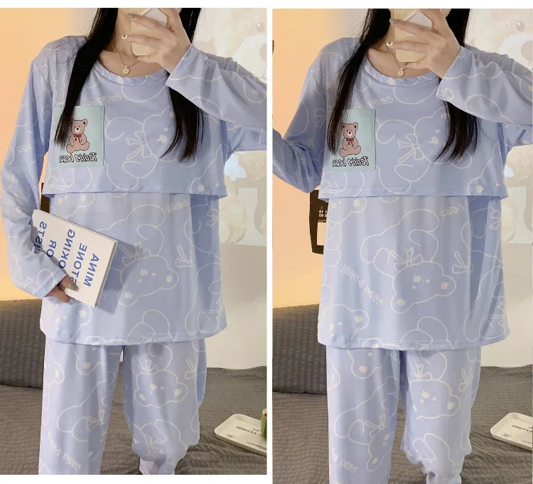 NurtureNest Maternity Pajama Set ATHLEXES