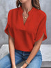 Chic V Neck Chiffon Blouse for Women ATHLEXES