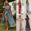 Boho Chic Floral V Neck Summer Dress ATHLEXES
