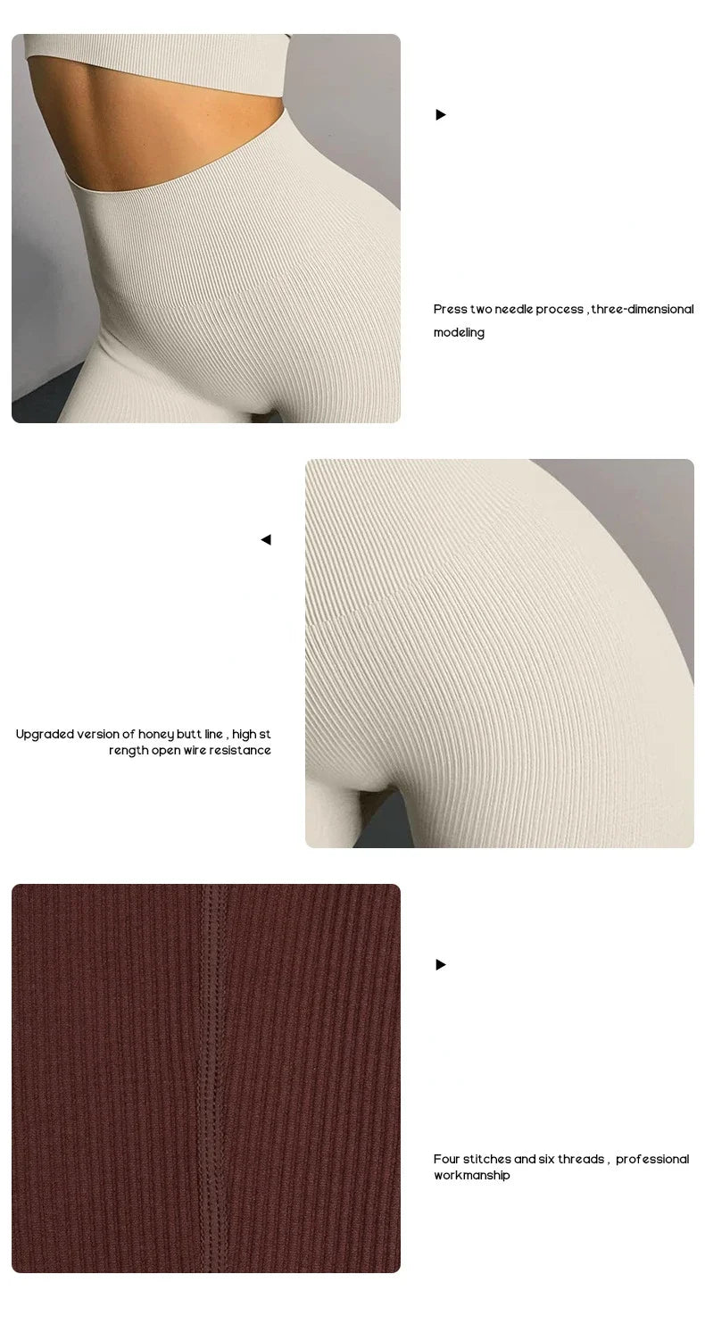 Premium High Waist Seamless Knit Yoga Leggings for Women ATHLEXES