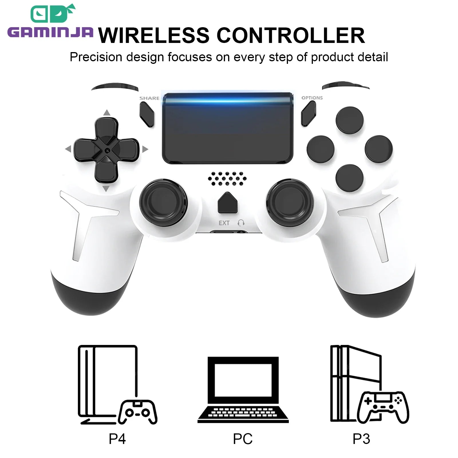 GAMINJA Bluetooth Game Controller with Touchpad ATHLEXES