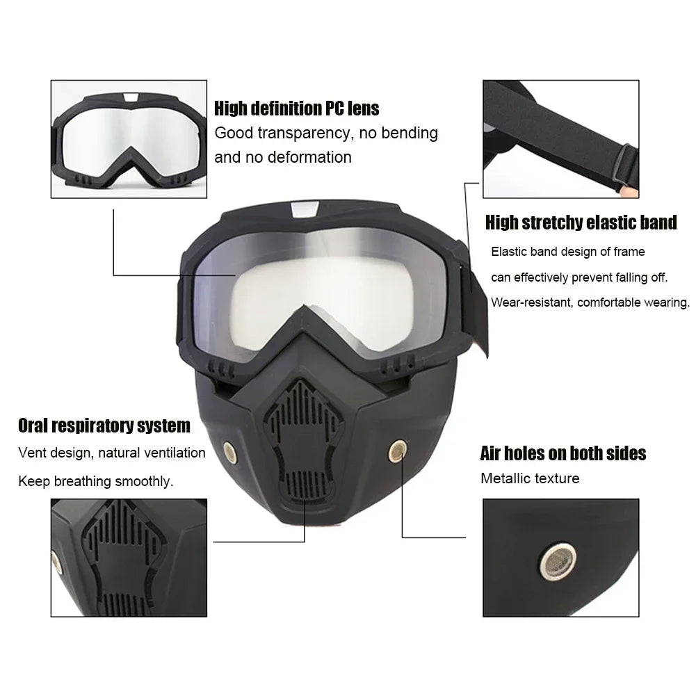 Ultimate UV400 Motorcycle Goggles with Mouthpiece ATHLEXES
