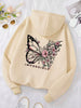 Rose Butterfly Graphic Hooded Sweatshirt ATHLEXES