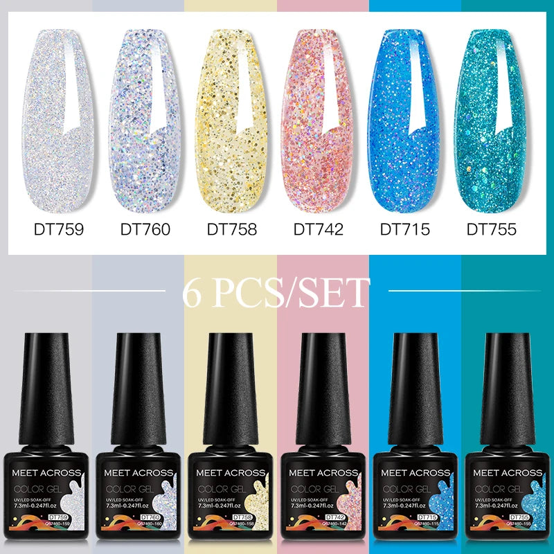 NailArt Pro 6pc UV Gel Polish Kit for Manicure ATHLEXES
